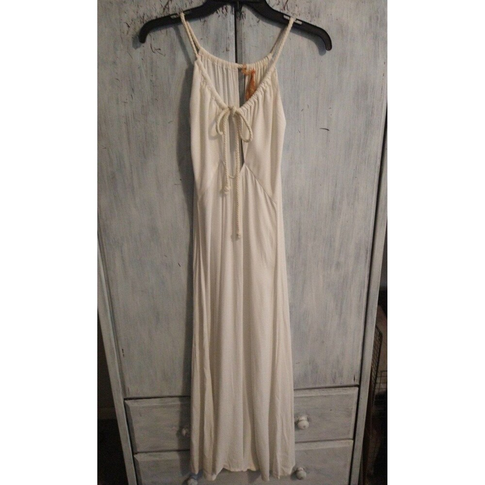 Blue life  Maxi sleeveless Dress Xs White bohemian beachy summer